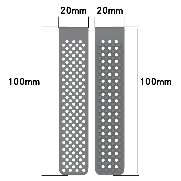 SYA0023501_B6.webp 20mm Holes Breathable 3D Dots Silicone Watch Band - Image 7