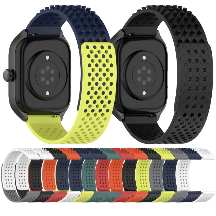 SYA0023504_B2.webp 22mm Holes Breathable 3D Dots Silicone Watch Band - Image 3