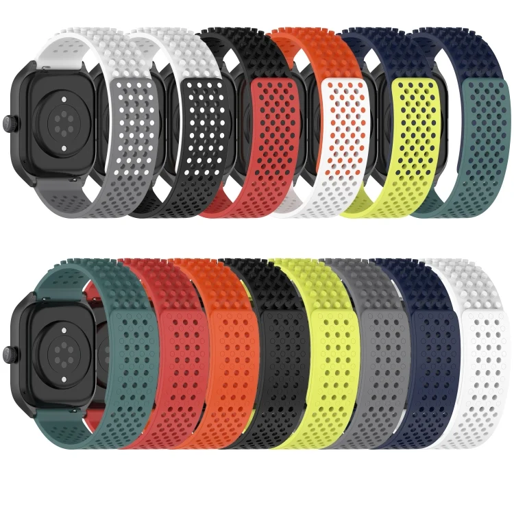 SYA0023504_B3.webp 22mm Holes Breathable 3D Dots Silicone Watch Band - Image 4