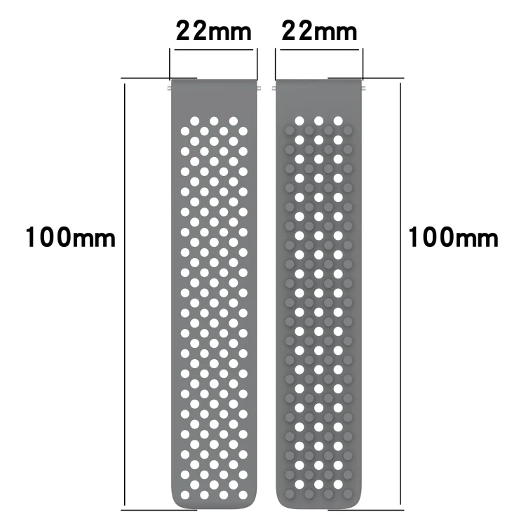 SYA0023504_B6.webp 22mm Holes Breathable 3D Dots Silicone Watch Band - Image 7