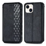 Cubic Grid Pressed Magnetic Leather Phone Case, For iPhone 15 - Image 3