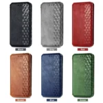 Cubic Grid Pressed Magnetic Leather Phone Case, For iPhone 15 Pro Max, For iPhone 15 Pro, For iPhone 15 Plus - Image 2