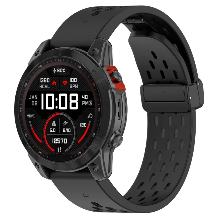 Quick Release Holes Magnetic Buckle Silicone Watch Band