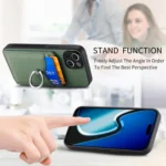 Carbon Fiber Card Wallet Ring Holder Phone Case, For iPhone 15 Pro Max, For iPhone 15 Pro, For iPhone 15 Plus, For iPhone 15 - Image 5