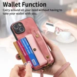 Retro Cross Wristband Wallet Leather Back Phone Case, For iPhone 15, For iPhone 14 Plus, For iPhone 14 - Image 5