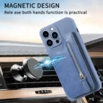 Zipper Wallet Leather Back Shockproof Phone Case, For iPhone 15 Pro Max, For iPhone 15 Pro, For iPhone 15 Plus, For iPhone 15 - Image 8