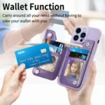 Zipper Wallet Leather Back Shockproof Phone Case, For iPhone 14 Plus, For iPhone 14, For iPhone 14 Pro, For iPhone 14 Pro Max - Image 4