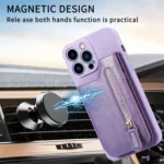 Zipper Wallet Leather Back Shockproof Phone Case, For iPhone 14 Plus, For iPhone 14, For iPhone 14 Pro, For iPhone 14 Pro Max - Image 8