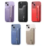Zipper Wallet Leather Back Shockproof Phone Case, For iPhone 14 Plus, For iPhone 14, For iPhone 14 Pro, For iPhone 14 Pro Max - Image 2