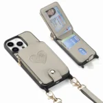 Crossbody Love Zipper Leather Back Phone Case, For iPhone 15 Pro Max, For iPhone 15 Pro, For iPhone 15 - Image 2