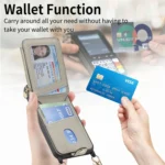 Crossbody Love Zipper Leather Back Phone Case, For iPhone 15 Pro Max, For iPhone 15 Pro, For iPhone 15 - Image 5