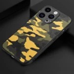 Retro Camouflage Leather Back Phone Case, For iPhone 15 Pro Max, For iPhone 15 Pro, For iPhone 15 Plus, For iPhone 15 - Image 5