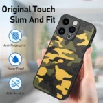 Retro Camouflage Leather Back Phone Case, For iPhone 15 Pro Max, For iPhone 15 Pro, For iPhone 15 Plus, For iPhone 15 - Image 6