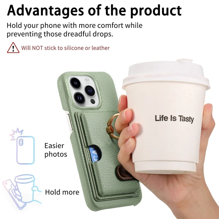 SYA002368007A_5.webp Litchi Leather Oil Edge Ring Card Back Phone Case, For iPhone 13 Pro, For iPhone 13 mini - Image 7
