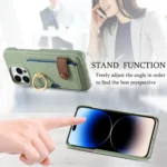 Litchi Leather Oil Edge Ring Card Back Phone Case, For iPhone 14 Pro, For iPhone 13 Pro Max - Image 6
