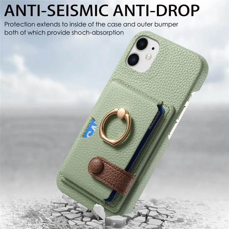 SYA002368015A_1.webp Litchi Leather Oil Edge Ring Card Back Phone Case, For iPhone 12, For iPhone 12 Pro Max - Image 3