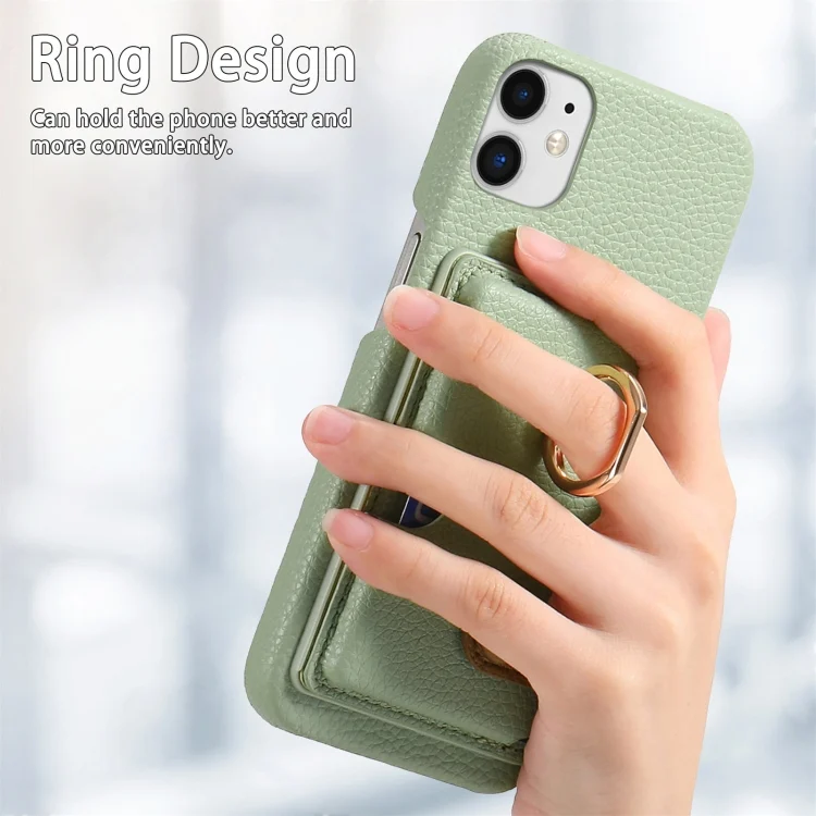 SYA002368015A_2.webp Litchi Leather Oil Edge Ring Card Back Phone Case, For iPhone 12, For iPhone 12 Pro Max - Image 4