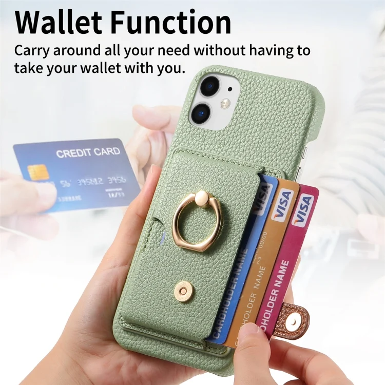 SYA002368015A_3.webp Litchi Leather Oil Edge Ring Card Back Phone Case, For iPhone 12, For iPhone 12 Pro Max - Image 5