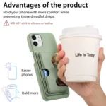 Litchi Leather Oil Edge Ring Card Back Phone Case, For iPhone 12, For iPhone 12 Pro Max - Image 7