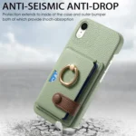 Litchi Leather Oil Edge Ring Card Back Phone Case, For iPhone XR - Image 3