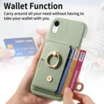 Litchi Leather Oil Edge Ring Card Back Phone Case, For iPhone XR - Image 5