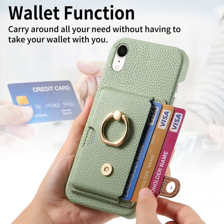 SYA002368017A_3.webp Litchi Leather Oil Edge Ring Card Back Phone Case, For iPhone XR - Image 5