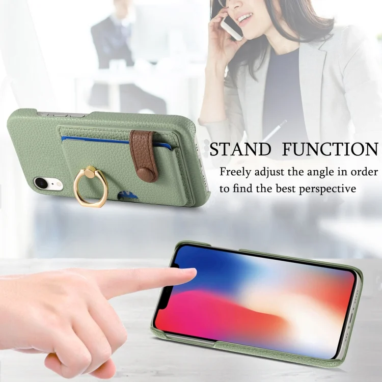 SYA002368017A_4.webp Litchi Leather Oil Edge Ring Card Back Phone Case, For iPhone XR - Image 6