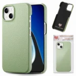Litchi Oil Edge Leather Back Phone Case, For iPhone 15 Plus, For iPhone 15