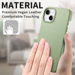 Litchi Oil Edge Leather Back Phone Case, For iPhone 15 Plus, For iPhone 15 - Image 5