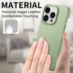 Litchi Oil Edge Leather Back Phone Case, For iPhone 15 Pro Max, For iPhone 15 Pro - Image 5