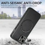 Solid Color Leather Skin Back Phone Case, For iPhone 15 Plus, For iPhone 15 - Image 4