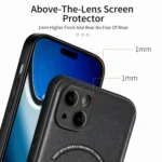 Solid Color Leather Skin Back Phone Case, For iPhone 15 Plus, For iPhone 15 - Image 7