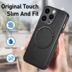 Solid Color Leather Skin Back Phone Case, For iPhone 15 Pro Max, For iPhone 15 Pro - Image 6