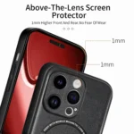 Solid Color Leather Skin Back Phone Case, For iPhone 15 Pro Max, For iPhone 15 Pro - Image 7