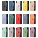 Ring Kickstand Silicone Phone Case, For iPhone 15 - Image 2