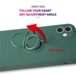 Ring Kickstand Silicone Phone Case, For iPhone 15 - Image 6