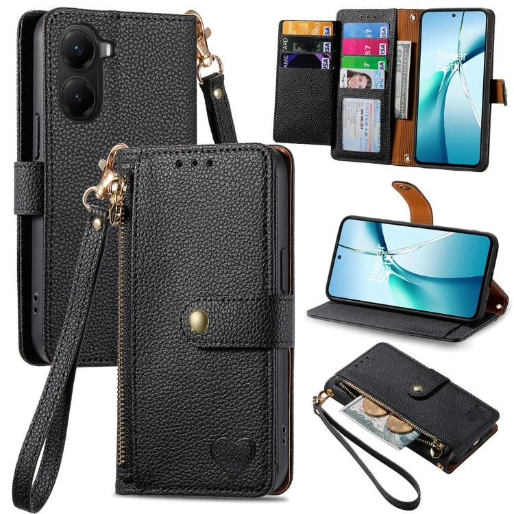 SYA002377217A.webp Love Zipper Lanyard Leather Phone Case, For Xiaomi Poco X7 Pro, For Redmi Note 14 4G 163.25mm, For Xiaomi 15 Pro - Image 1