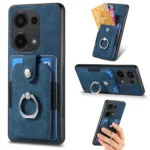 Retro Skin-feel Ring Card Wallet Phone Case, For Xiaomi Redmi Note 13 Pro 4G, For Xiaomi Redmi Note 13 4G, For Xiaomi Redmi 13C