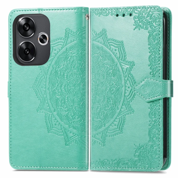 Mandala Flower Embossed Leather Phone Case, For Xiaomi Redmi Turbo 3 5G, For Xiaomi 14 Pro, For Xiaomi 14, For Xiaomi Redmi  Note 13 5G