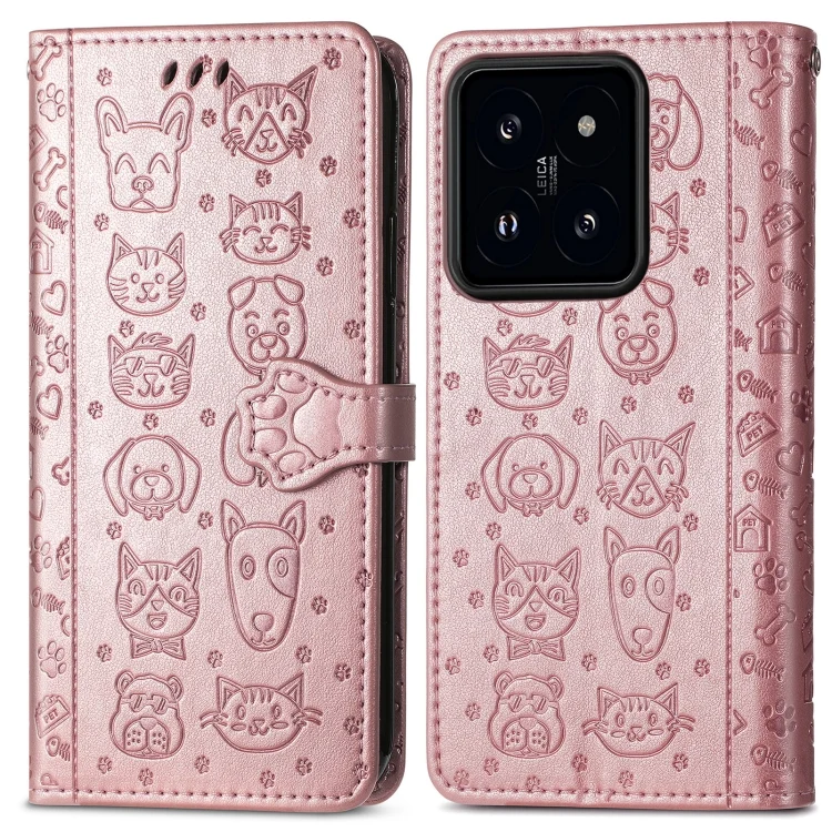 SYA002383308A_1.webp Cat and Dog Embossed Leather Phone Case, For Xiaomi 14, For Xiaomi Redmi Note 13 - Image 3