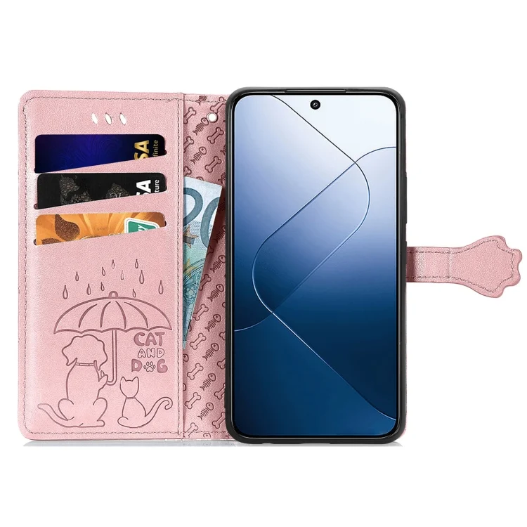 SYA002383308A_2.webp Cat and Dog Embossed Leather Phone Case, For Xiaomi 14, For Xiaomi Redmi Note 13 - Image 4