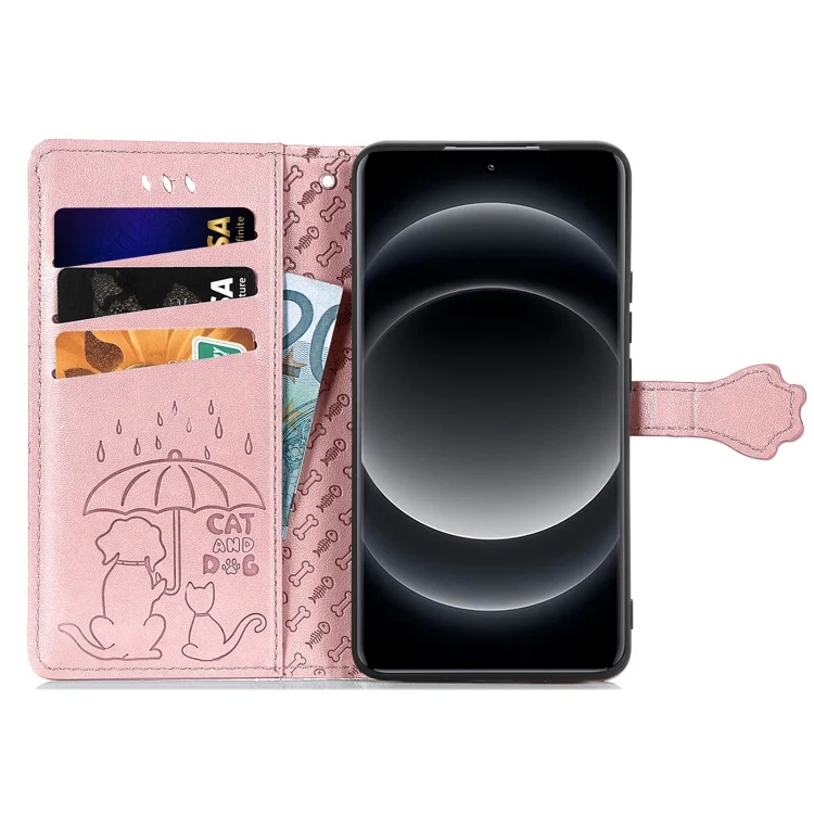 SYA002383310A_2.webp Cat and Dog Embossed Leather Phone Case, For Xiaomi 14 Ultra, For  Xiaomi 14 Pro - Image 4