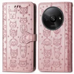 Cat and Dog Embossed Leather Phone Case, For Xiaomi Redmi A3, For Xiaomi Redmi K70E - Image 3