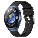 Liquid Glossy Silver Buckle Silicone Watch Band