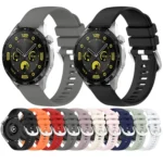 Liquid Glossy Silver Buckle Silicone Watch Band - Image 2