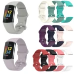 For Fitbit Charge 6 Solid Color Butterfly Buckle Silicone Watch Band - Image 2
