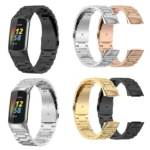 Three Beads Stainless Steel Metal Watch Band - Image 2
