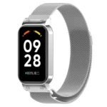 For Xiaomi Mi Band 8 Active Milan Magnetic Metal Steel Mesh Watch Band + Watch Frame