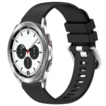 Liquid Glossy Silver Buckle Silicone Watch Band
