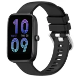 20mm Liquid Glossy Silver Buckle Silicone Watch Band